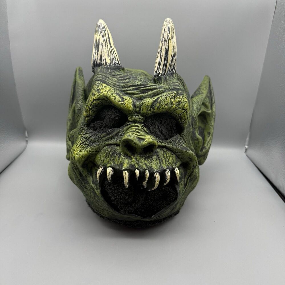 2006 Disguise Halloween rubber Mask Green Devil Goblin Monster Excellent Shape